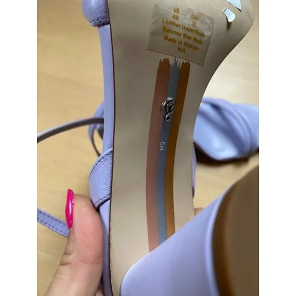 Sam Edelman BNWT "Kia" lilac purple block heel NEW ankle strap open toe - Picture 8 of 10